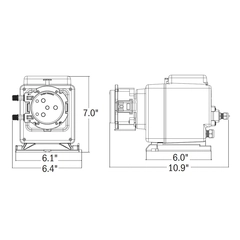 Stenner S3405AA401N S34 S420 Series  Pump Dimensions