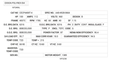 CECP4400T-4 Baldor AC Motors Nameplate