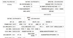 CECP84308T-4 Baldor AC Motors Nameplate