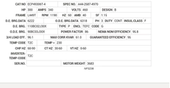 ECP49306T-4 Baldor AC Motors Nameplate