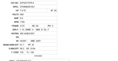 ECP63770TR-4 Baldor AC Motors Nameplate