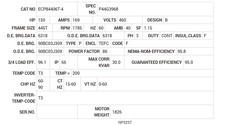 ECP84406T-4 Baldor AC Motors Nameplate