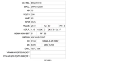 EM2394T-8 Baldor AC Motors Nameplate