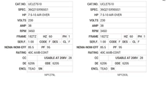 UCLE7510 Baldor AC Motors Nameplate