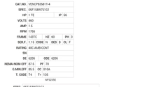 VENCP83581T-4 Baldor AC Motors Nameplate