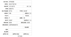 VP3428D Baldor DC Motors Nameplate