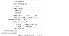 CEM3559T Baldor AC Motors Nameplate