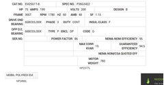 EM2551T-8 Baldor AC Motors Nameplate