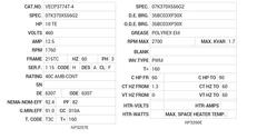 VECP3774T-4 Baldor AC Motors Nameplate