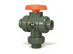 Hayward TW2050STE, 1/2" CPVC 3-Way True Union Ball Valves w/EPDM o-rings; socket/threaded end connections