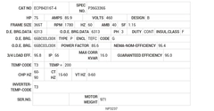 ECP84316T-4 Baldor AC Motors Nameplate