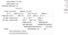 SUM71004-4 Baldor AC Motors Nameplate