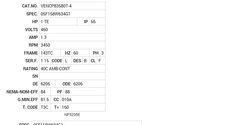 VENCP83580T-4 Baldor AC Motors Nameplate