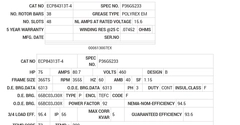 ECP84313T-4 Baldor AC Motors Nameplate
