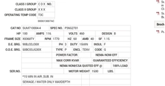 SUM710004-4 Baldor AC Motors Nameplate