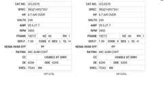 UCLE570 Baldor AC Motors Nameplate