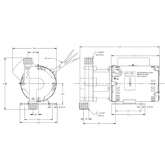 March Pumps 0809-0270-0200, 815-BR 230V Dimensions