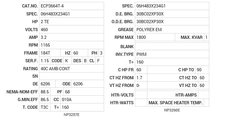 ECP3664T-4 Baldor AC Motors Nameplate