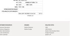 EM3704T-5 Baldor AC Motors Nameplate