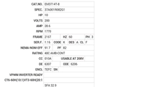 EM3714T-8 Baldor AC Motors Nameplate