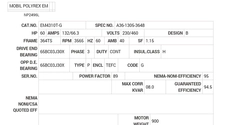 EM4310T-G Baldor AC Motors Nameplate