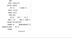 L5006A Baldor AC Motors Nameplate