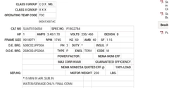 SUM70104SM Baldor AC Motors Nameplate