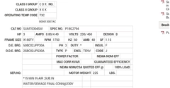 SUM70304SM Baldor AC Motors Nameplate
