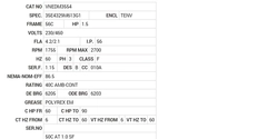 VNEDM3554 Baldor AC Motors Nameplate