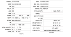 ECP3665T-5 Baldor AC Motors Nameplate