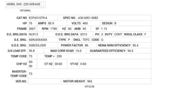 ECP4316TR-4 Baldor AC Motors Nameplate