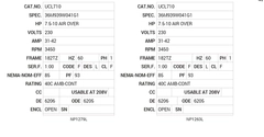 UCL710 Baldor AC Motors Nameplate