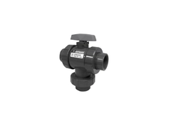 Hayward CF1050FV, 1/2" PVC 3-Way True Union Ball Valves w/FPM o-rings; flanged end connections