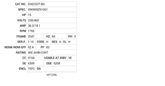 EM2333T-BG Baldor AC Motors Nameplate