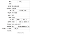 L4005A Baldor AC Motors Nameplate
