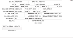VHECP4310T Baldor AC Motors Nameplate