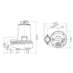 2BSE51A 62180501A Barmesa Submersible Pump Dimensions