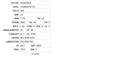 AEM2334-4 Baldor AC Motors Nameplate