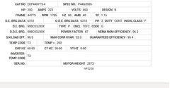 ECP4407TS-4 Baldor AC Motors Nameplate