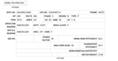 EM25402T-4 Baldor AC Motors Nameplate