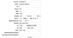 EM3546T-5 Baldor AC Motors Nameplate