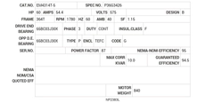 EM4314T-5 Baldor AC Motors Nameplate