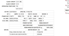SUM70504-8 Baldor AC Motors Nameplate