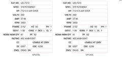 UCL7510 Baldor AC Motors Nameplate