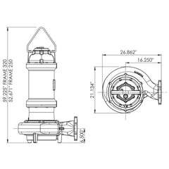 6SWH75044DS 62172130 Barmesa SW Submersible Pump Dimensions