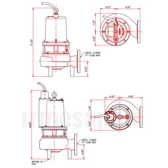 4BWSE754DS 62170158 Barmesa Submersible Pump Dimensions
