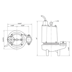 3BSE303SS 62170017 Barmesa Submersible Pump Dimensions