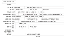 ECP4406TR-4 Baldor AC Motors Nameplate