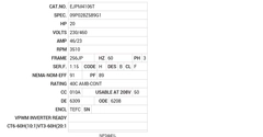 EJPM4106T Baldor AC Motors Nameplate