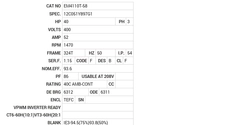 EM4110T-58 Baldor AC Motors Nameplate